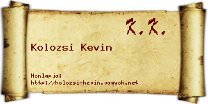 Kolozsi Kevin névjegykártya