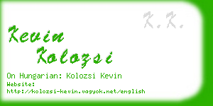 kevin kolozsi business card